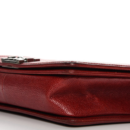 Chanel Caviar Quilted New Medium Boy Flap Dark Red 10 of 12