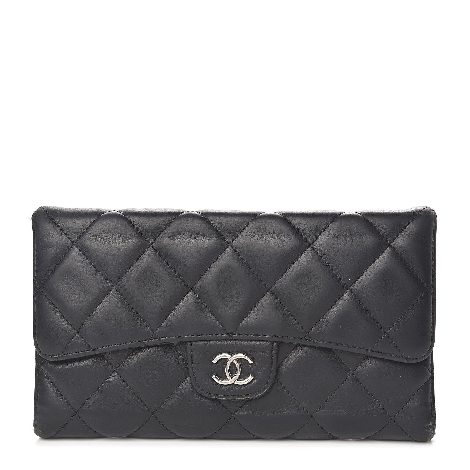 Chanel Caviar Quilted Large Gusset Flap Wallet Black 1 of 17