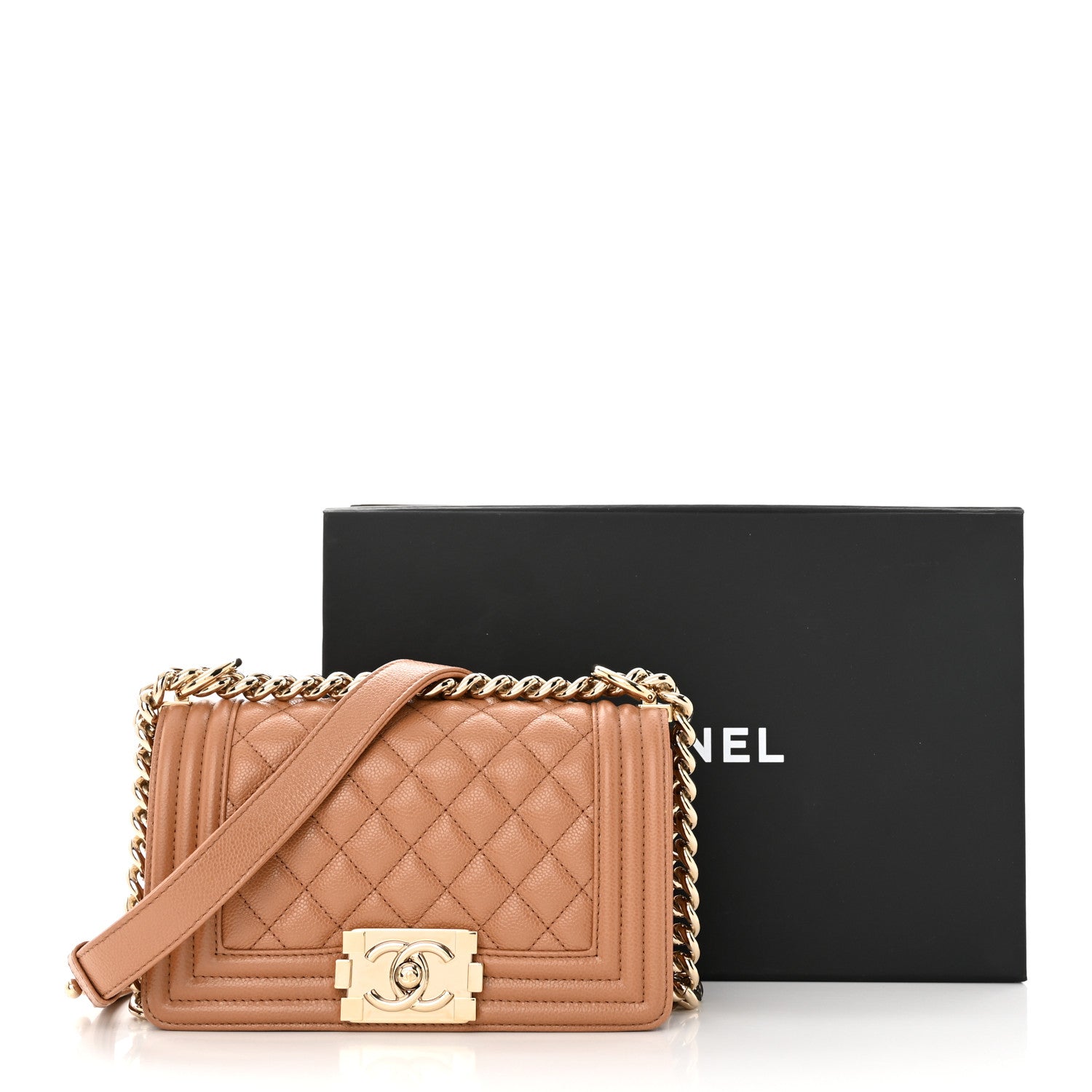 Chanel Caviar Quilted Small Boy Flap Brown 13 of 13