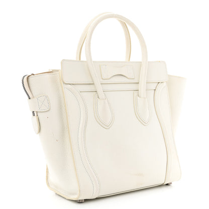 Celine Drummed Calfskin Micro Luggage White 3 of 14