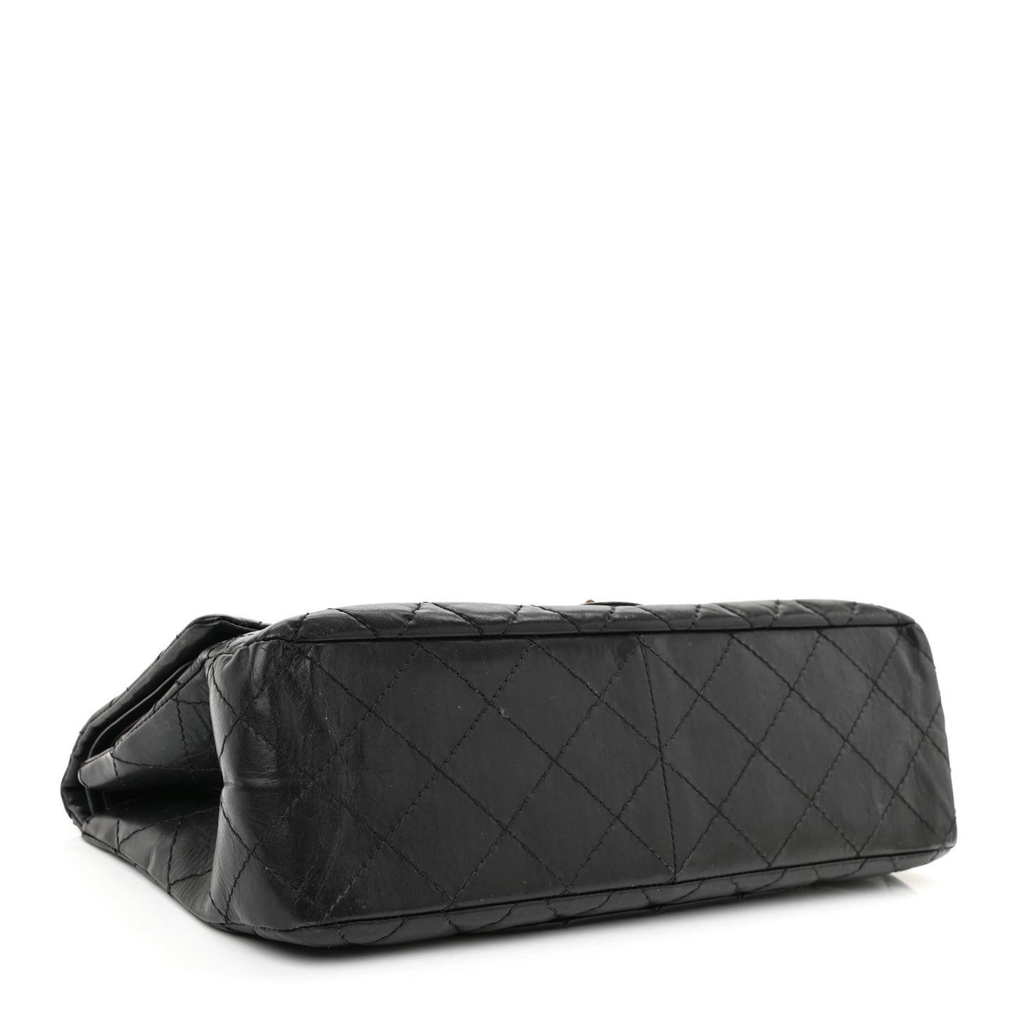 Aged Calfskin Quilted 2.55 Reissue 227 Flap Black