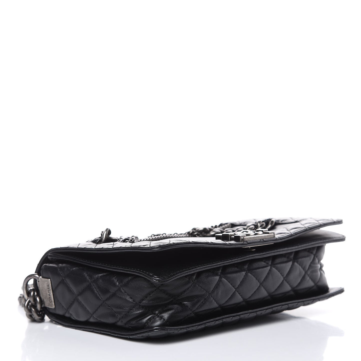 Calfskin Enchained Medium Boy Flap Black