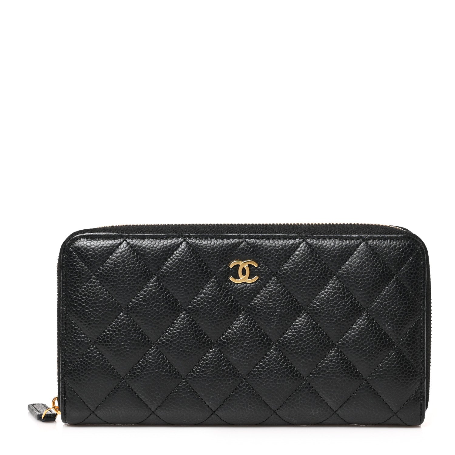 Chanel Caviar Quilted Large Gusset Zip Around Wallet Black 1 of 7