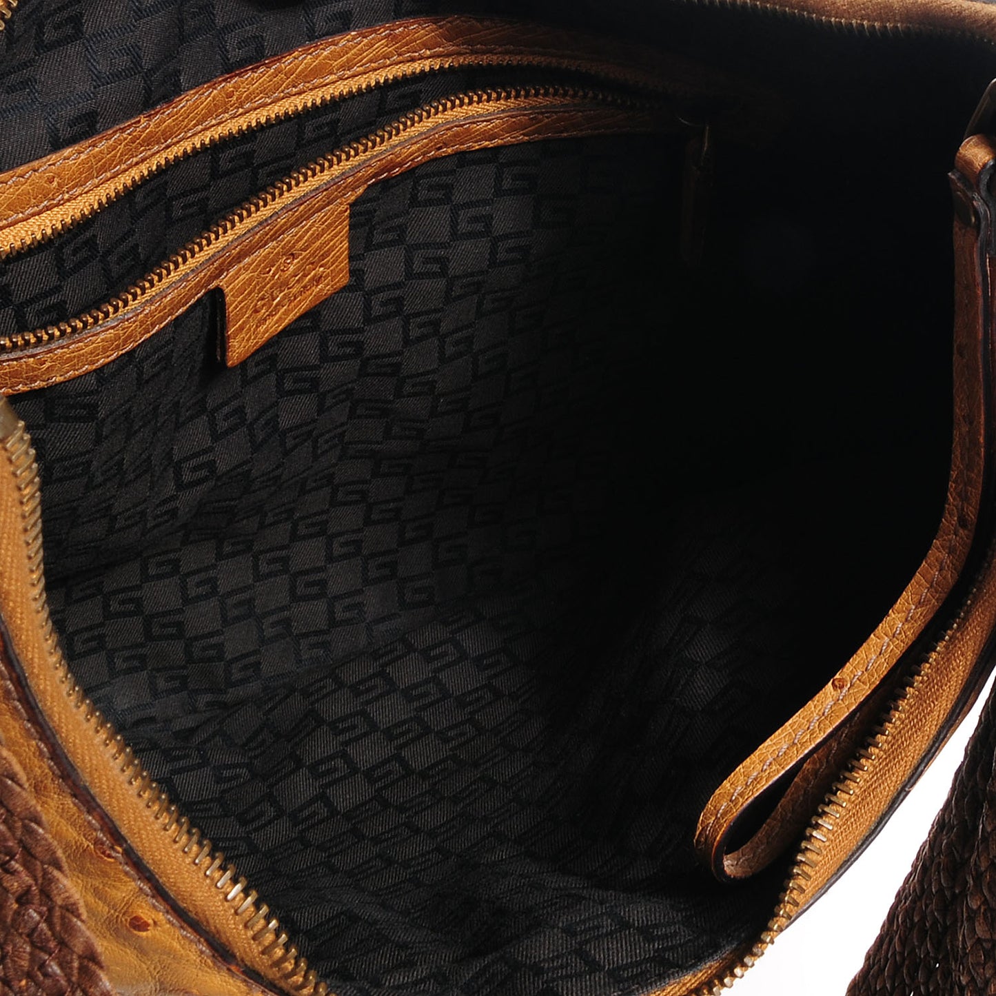 Ostrich Shoulder Bag Brown