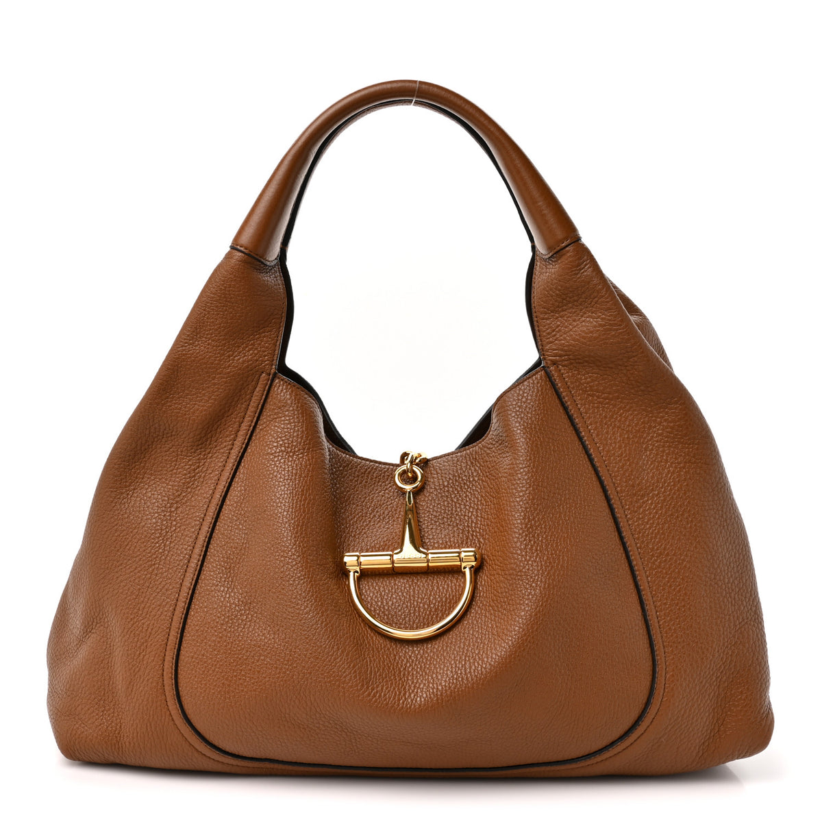 Gucci Grained Calfskin Softbit Maxi Shoulder Bag Brown 1 of 12