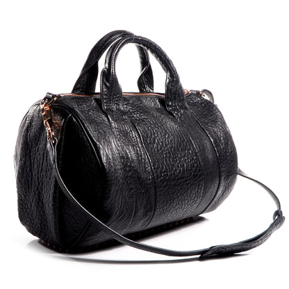Alexander Wang Pebbled Leather Rocco Black with Rose Gold Hardware 3 of 7