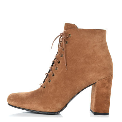 Saint Laurent Suede Otterproof Light Babies 90 Ankle Boots 40.5 Fox Brown 1 of 11