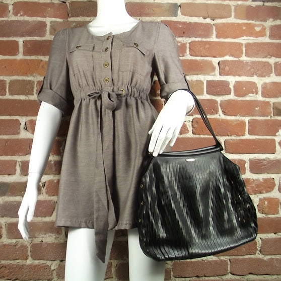Leather Laser Cut Bag Black