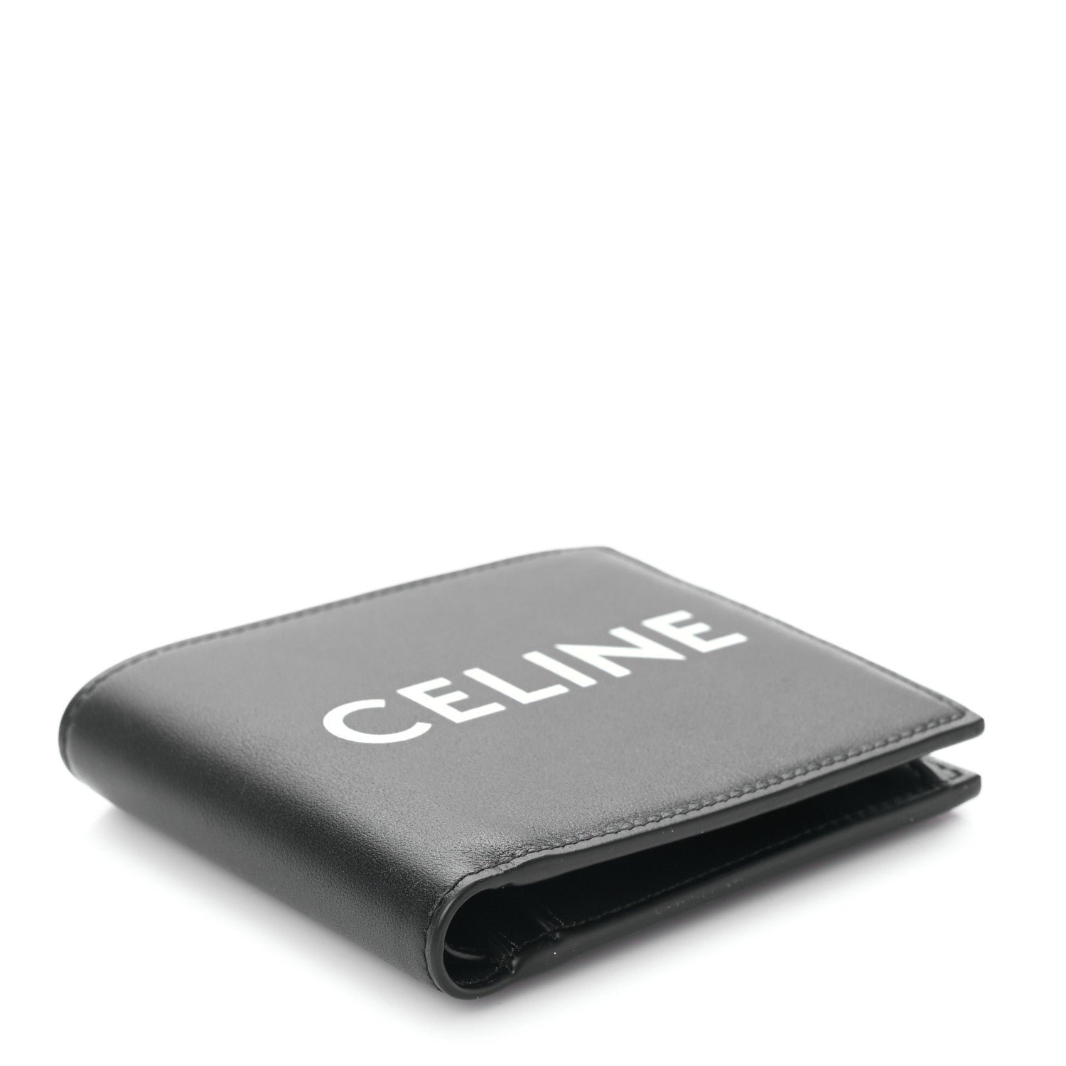 Celine HOMME Calfskin Logo Bi-Fold Wallet Black 4 of 9