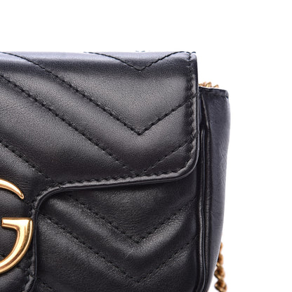 Gucci Calfskin Matelasse Super Mini GG Marmont Shoulder Bag Black 13 of 14
