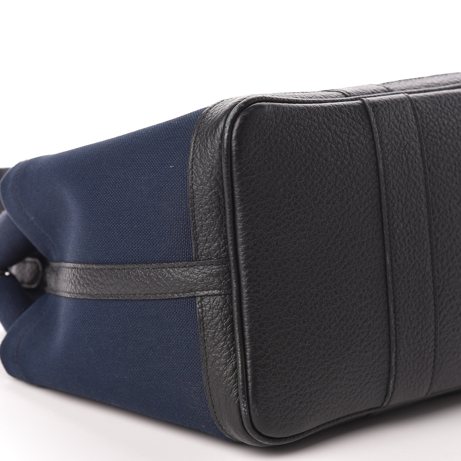 Hermes Toile Militaire Vache Country Garden Party Pockets 36 MM Tote Bleu Marine 5 of 10