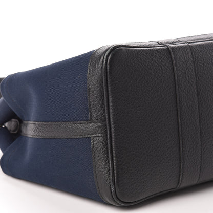 Hermes Toile Militaire Vache Country Garden Party Pockets 36 MM Tote Bleu Marine 5 of 10