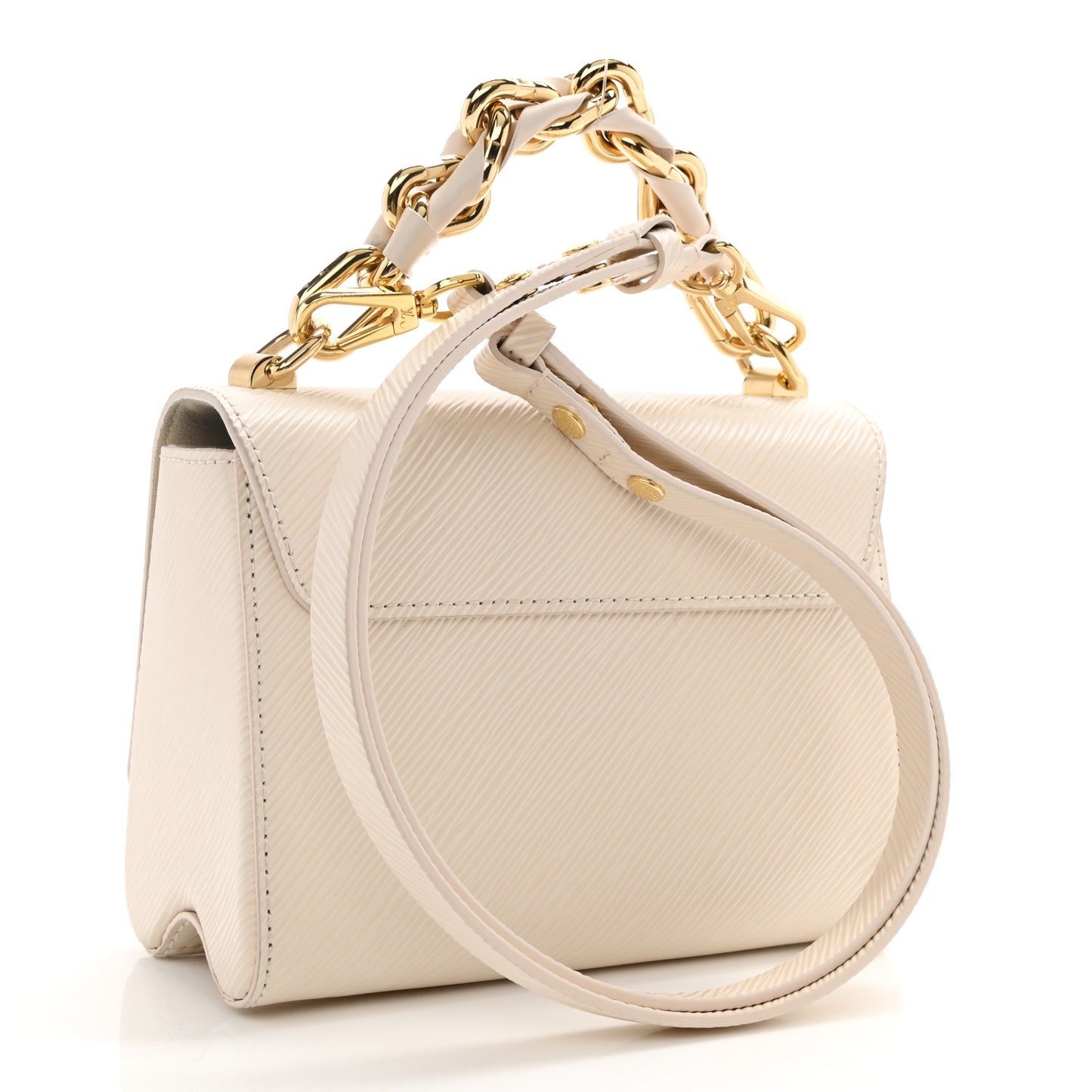 Epi Twist Braided Chain Shoulder Bag PM Quartz White