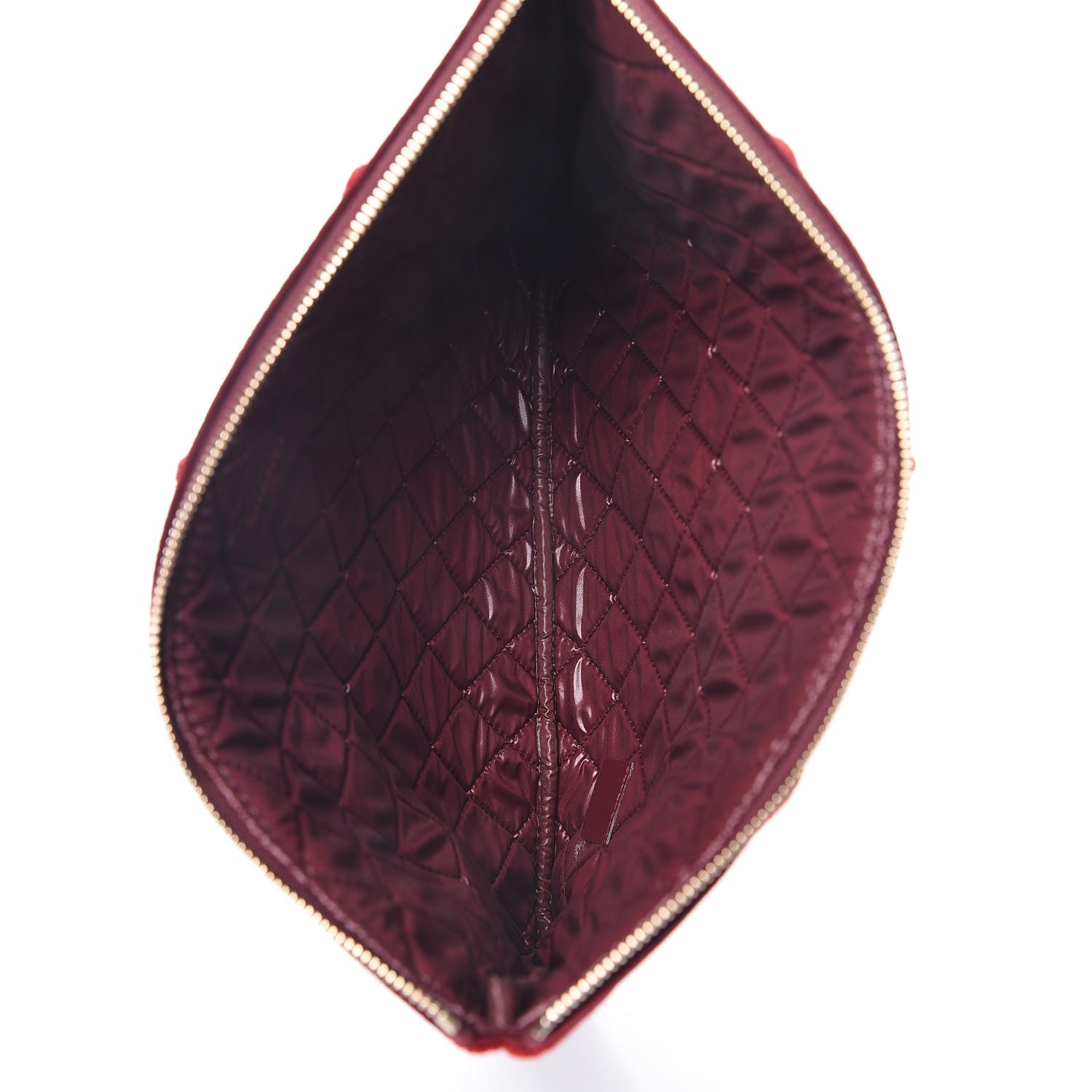 Chanel Velvet Quilted Medium Cosmetic Case Burgundy 5 of 8