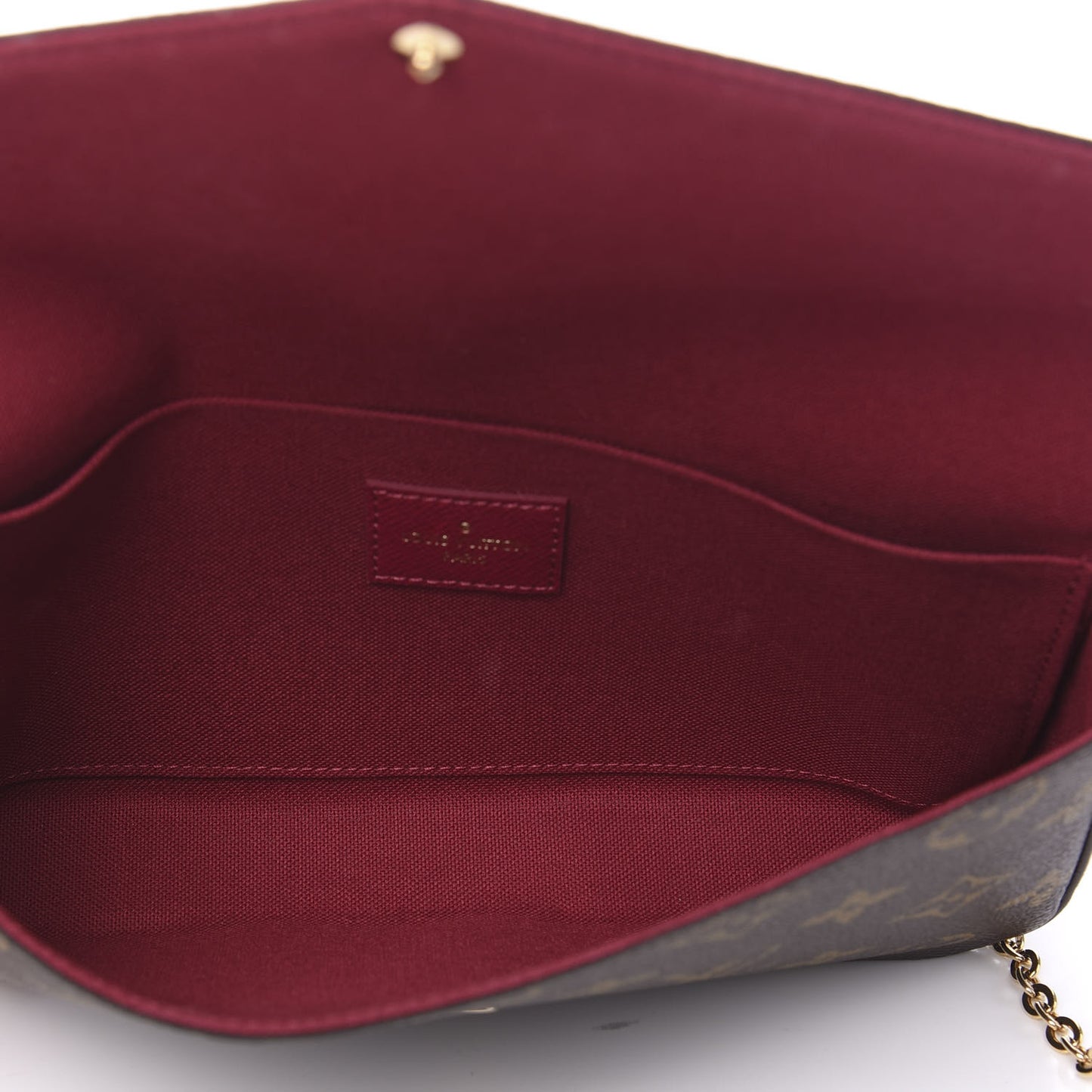 Monogram Pochette Felicie Chain Wallet Fuchsia