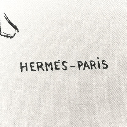Hermes Cashmere Silk Paddock Shawl 140 Gris Fonce 2 of 5