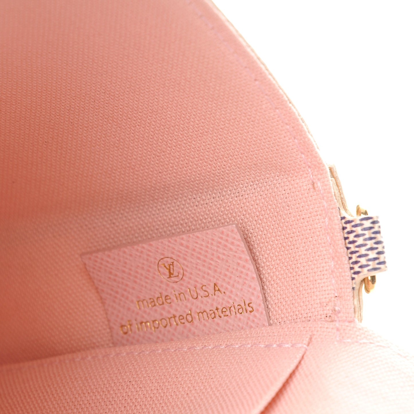 Damier Azur Pochette Felicie Chain Wallet Rose Ballerine