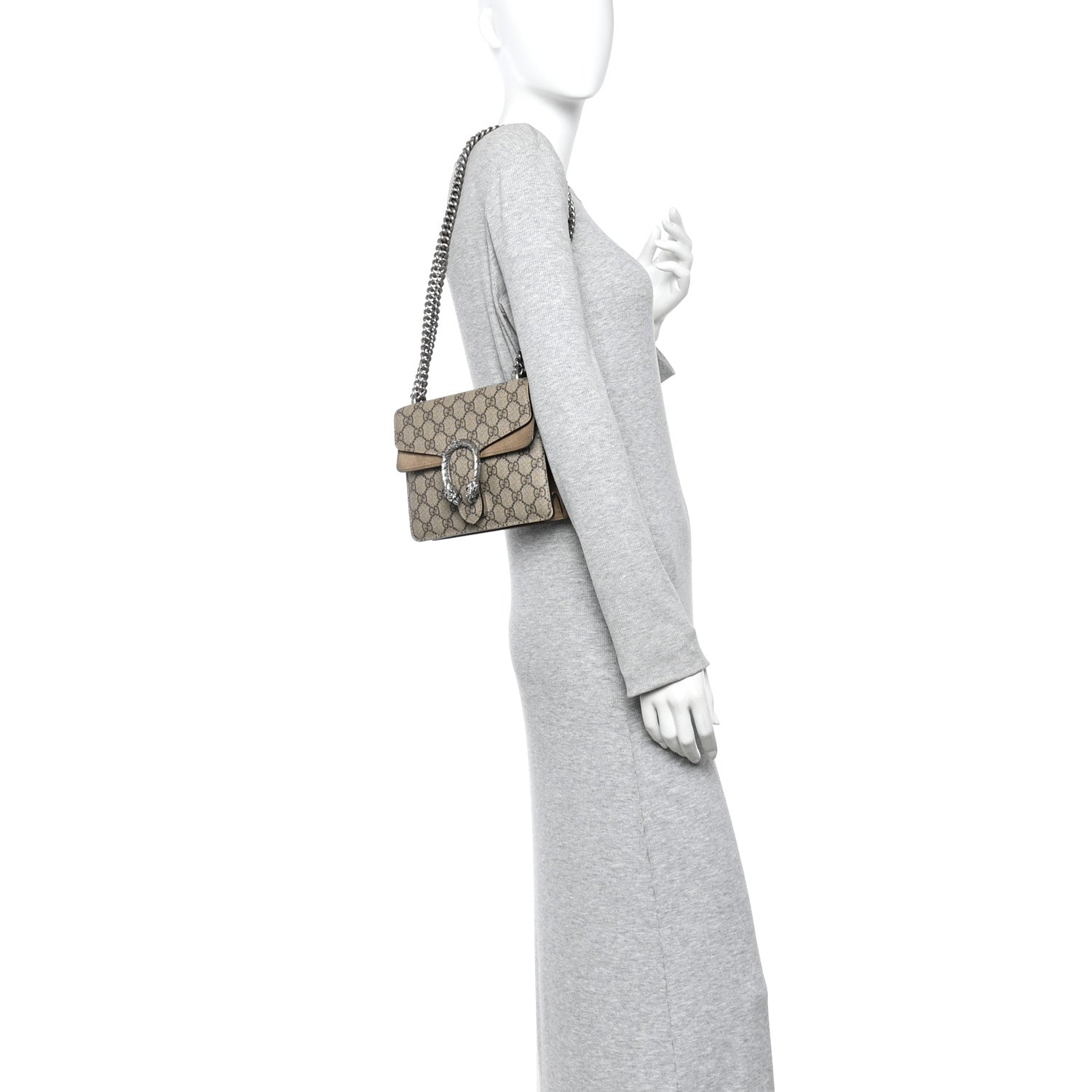 Gucci GG Supreme Monogram Mini Dionysus Shoulder Bag Taupe 2 of 11
