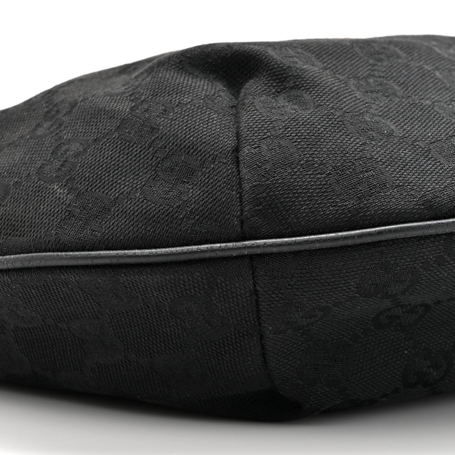 Gucci Monogram Web Medium Half Moon Hobo Black 10 of 11