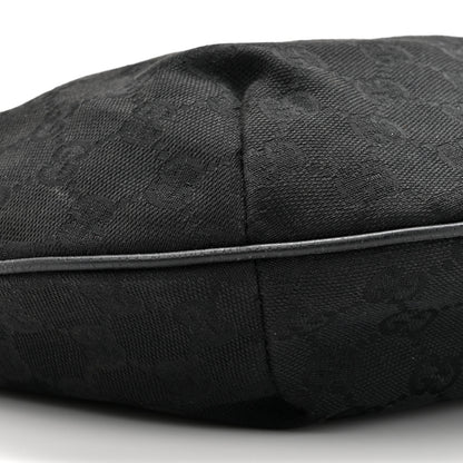 Gucci Monogram Web Medium Half Moon Hobo Black 10 of 11