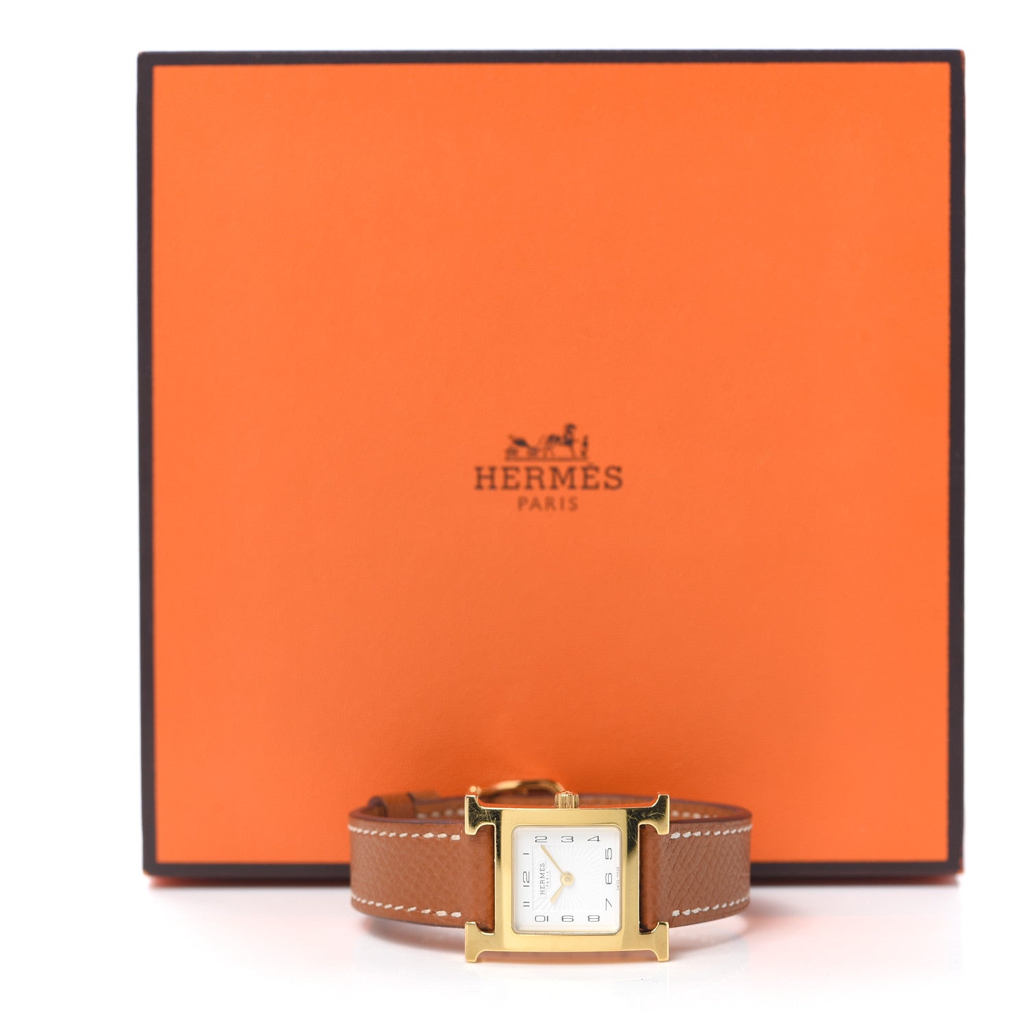 Hermes Stainless Steel Epsom 21mm Heure H Hour Quartz Watch Gold 5 of 5