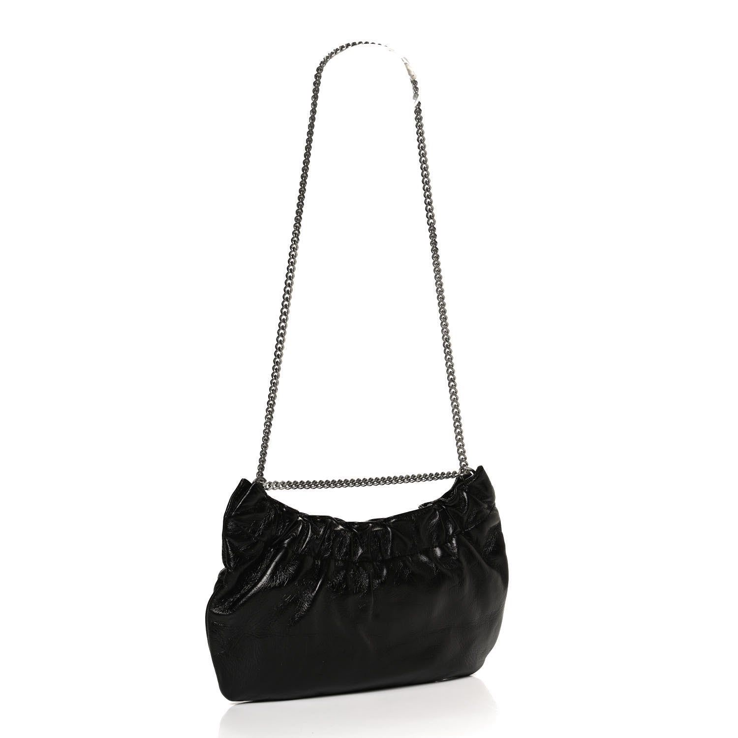 Saint Laurent Calfskin Pac Ruched Hobo Black 3 of 11