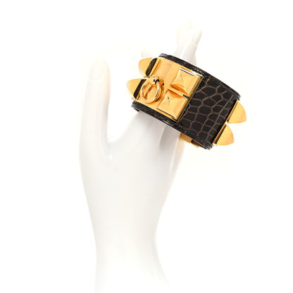 Hermes Shiny Alligator Collier De Chien CDC Bracelet L Havane 2 of 5