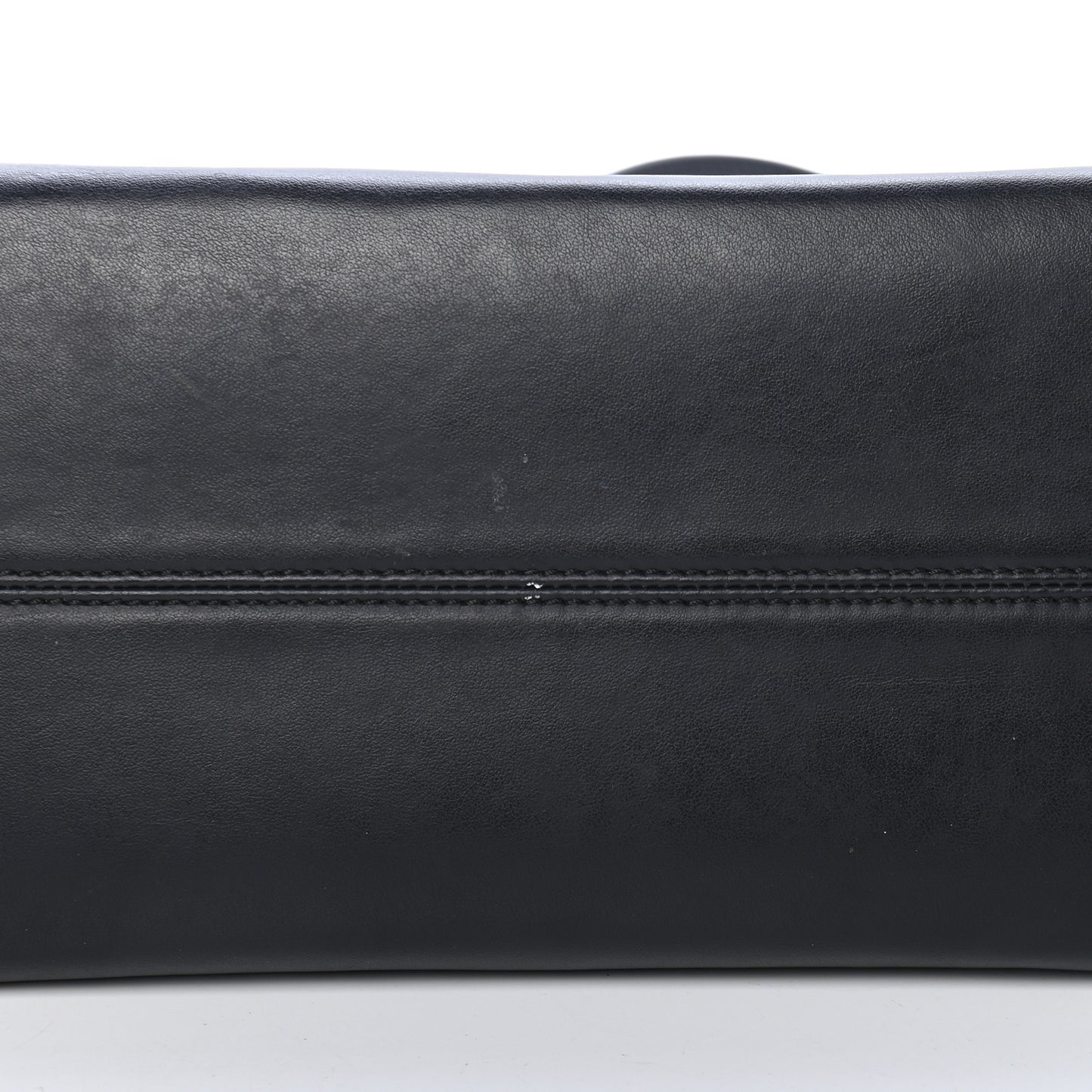 Glazed Fabric Vitello Century FF 1974 Stamp Patch Shopping Tote Mogano Panna Black