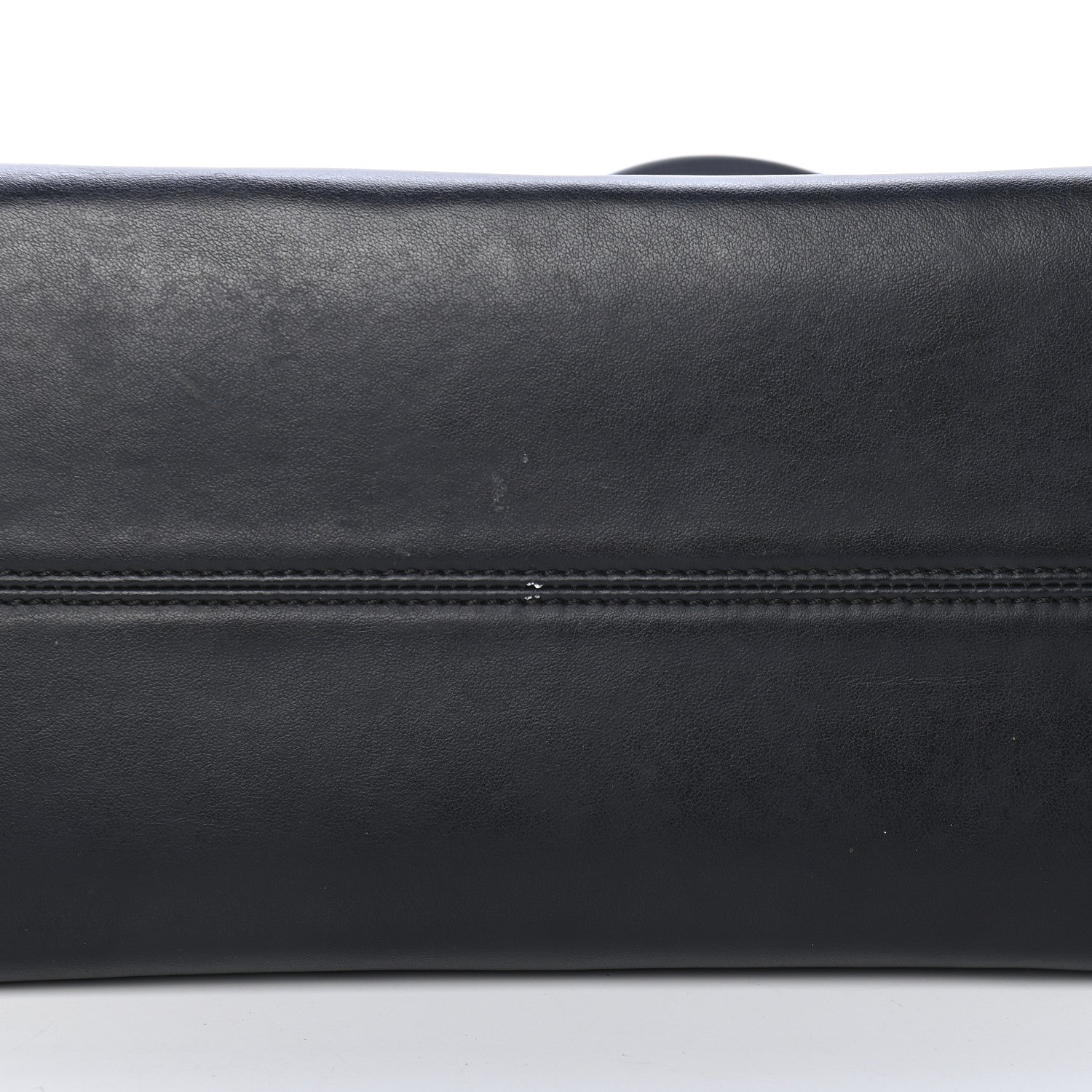 Fendi Glazed Fabric Vitello Century FF 1974 Stamp Patch Shopping Tote Mogano Panna Black 10 of 11