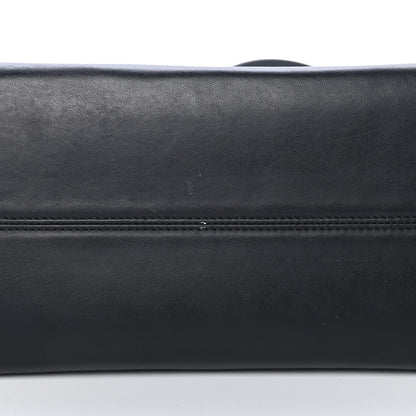 Fendi Glazed Fabric Vitello Century FF 1974 Stamp Patch Shopping Tote Mogano Panna Black 10 of 11
