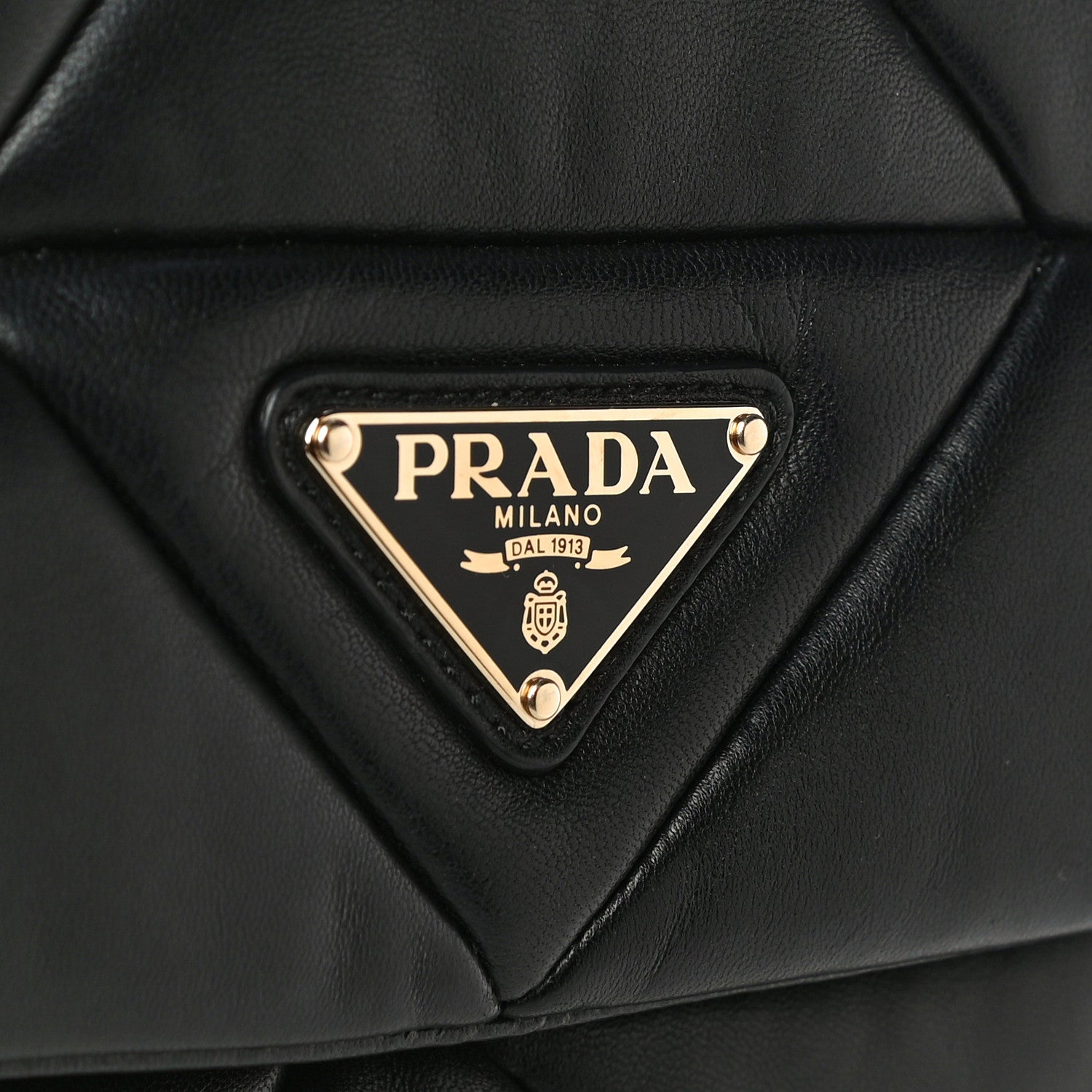 Prada Nappa Re-Nylon Triangle Quilted Patchwork System Flap Shoulder Bag Black 16 of 24