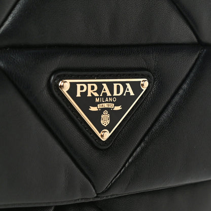 Prada Nappa Re-Nylon Triangle Quilted Patchwork System Flap Shoulder Bag Black 16 of 24
