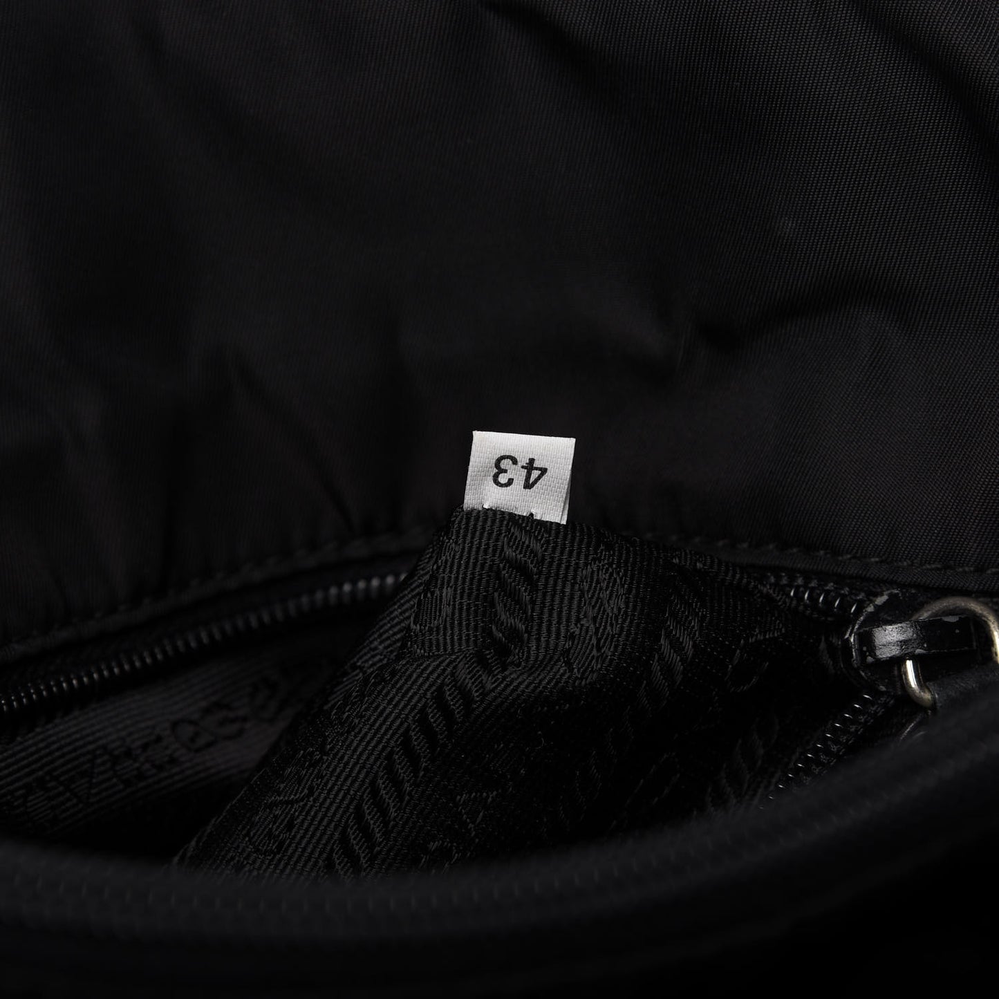 Tessuto Nylon Chain Shopping Tote Black