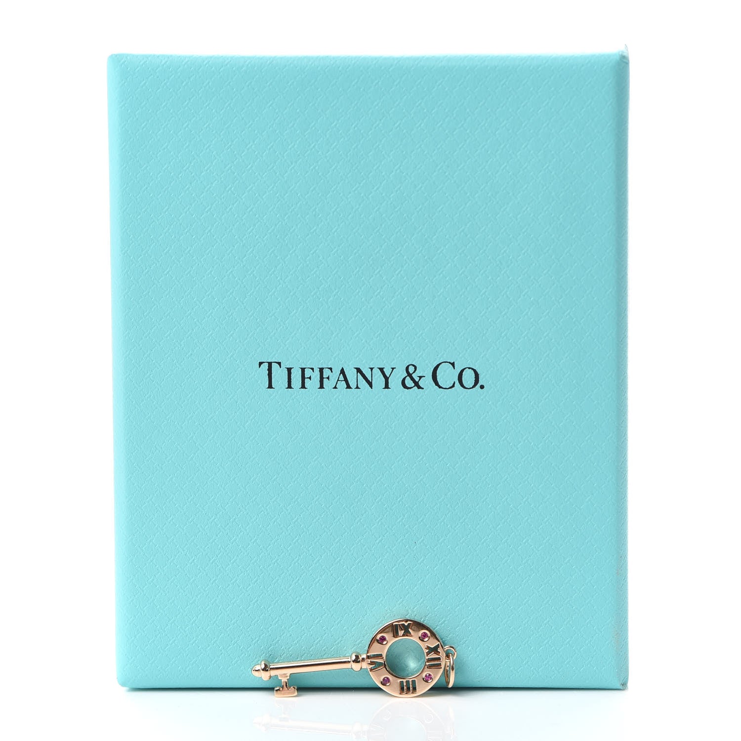 Tiffany 18K Rose Gold Ruby Atlas Pierced Key Pendant 4 of 4