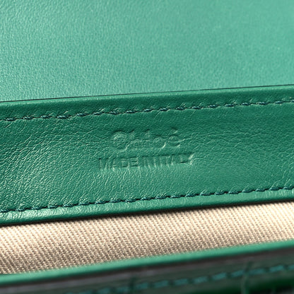 Chloe Calfskin Crocodile Embossed Mini C Double Carry Woodsy Green 6 of 10