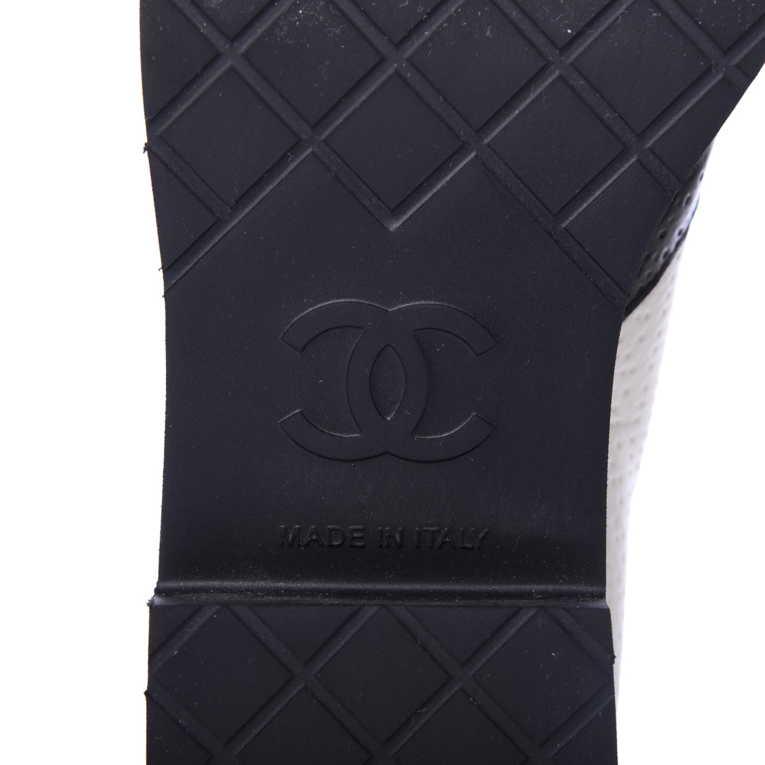 Chanel Calfskin Embossed Lace Up Oxfords 37 White Black 7 of 9