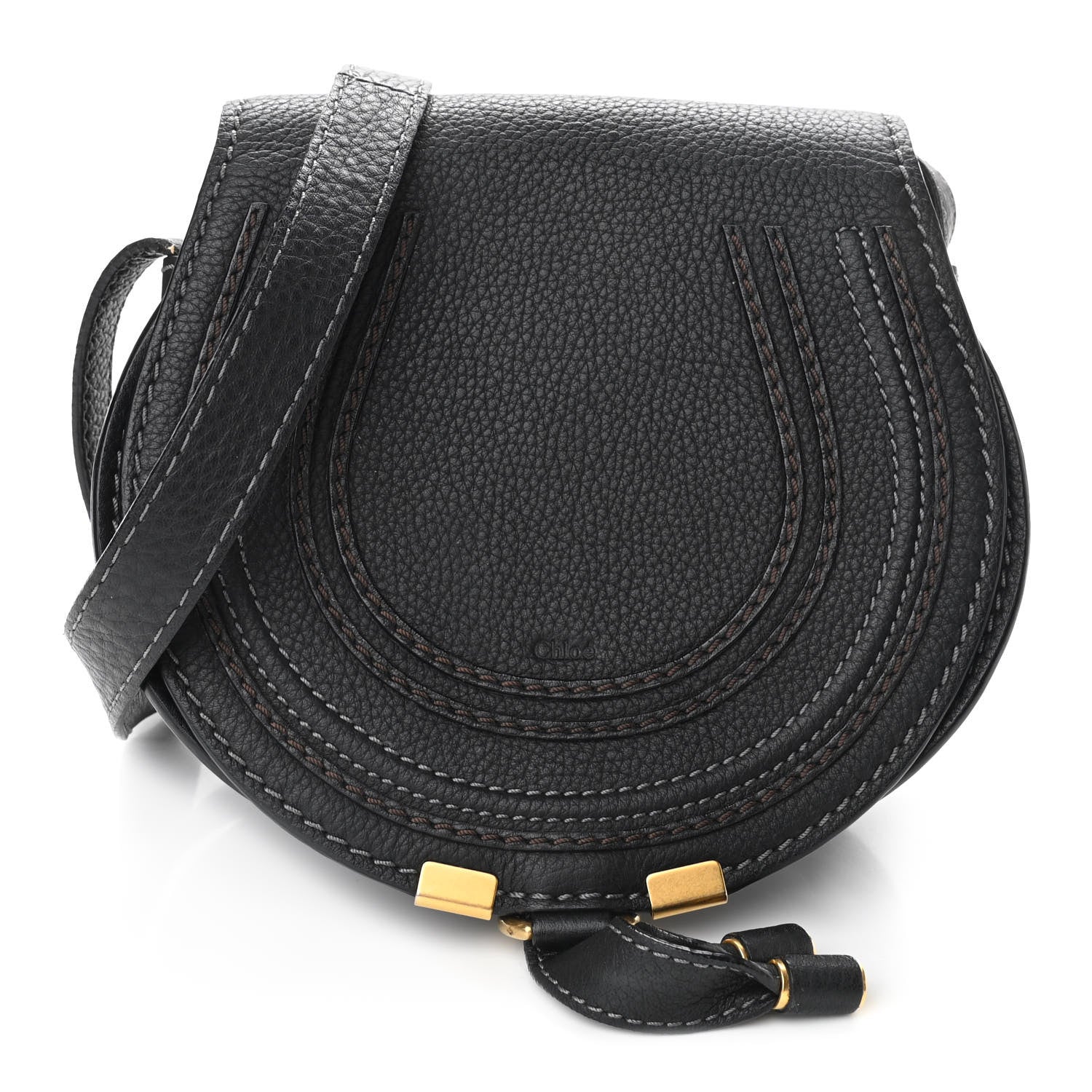 Chloe Calfskin Mini Marcie Round Crossbody Bag Black 1 of 11