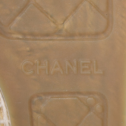 Chanel Velvet Grosgrain Quilted Camellia CC Espadrilles 38 Gold Black 6 of 11
