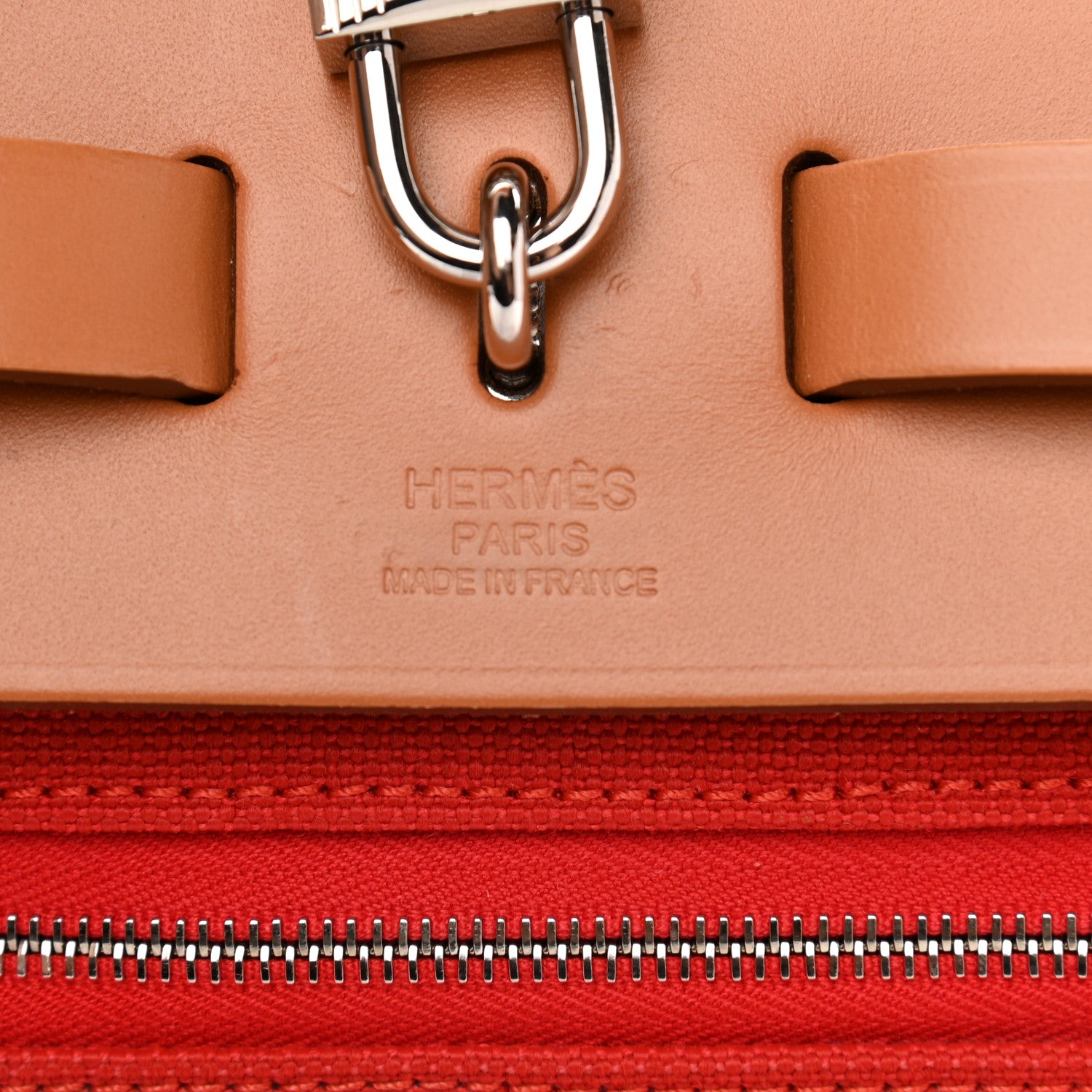 Hermes Vache Hunter Toile Herbag Zip 31 PM Rouge Tomate Natural 7 of 17