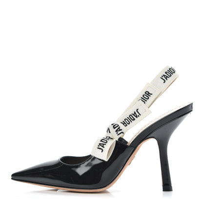 Christian Dior Patent Ribbon J'Adior Slingback 100mm Pumps 36 Black 1 of 9