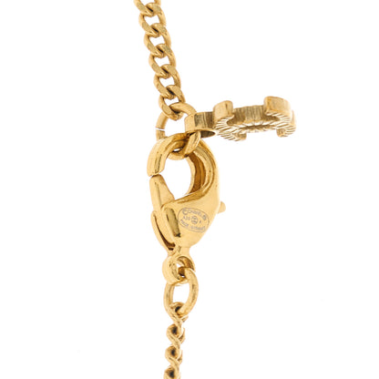 Chanel Crystal Logo CC Chain Necklace Gold 4 of 5