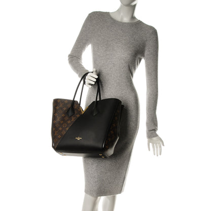 Louis Vuitton Calfskin Monogram Kimono Tote Black 2 of 8