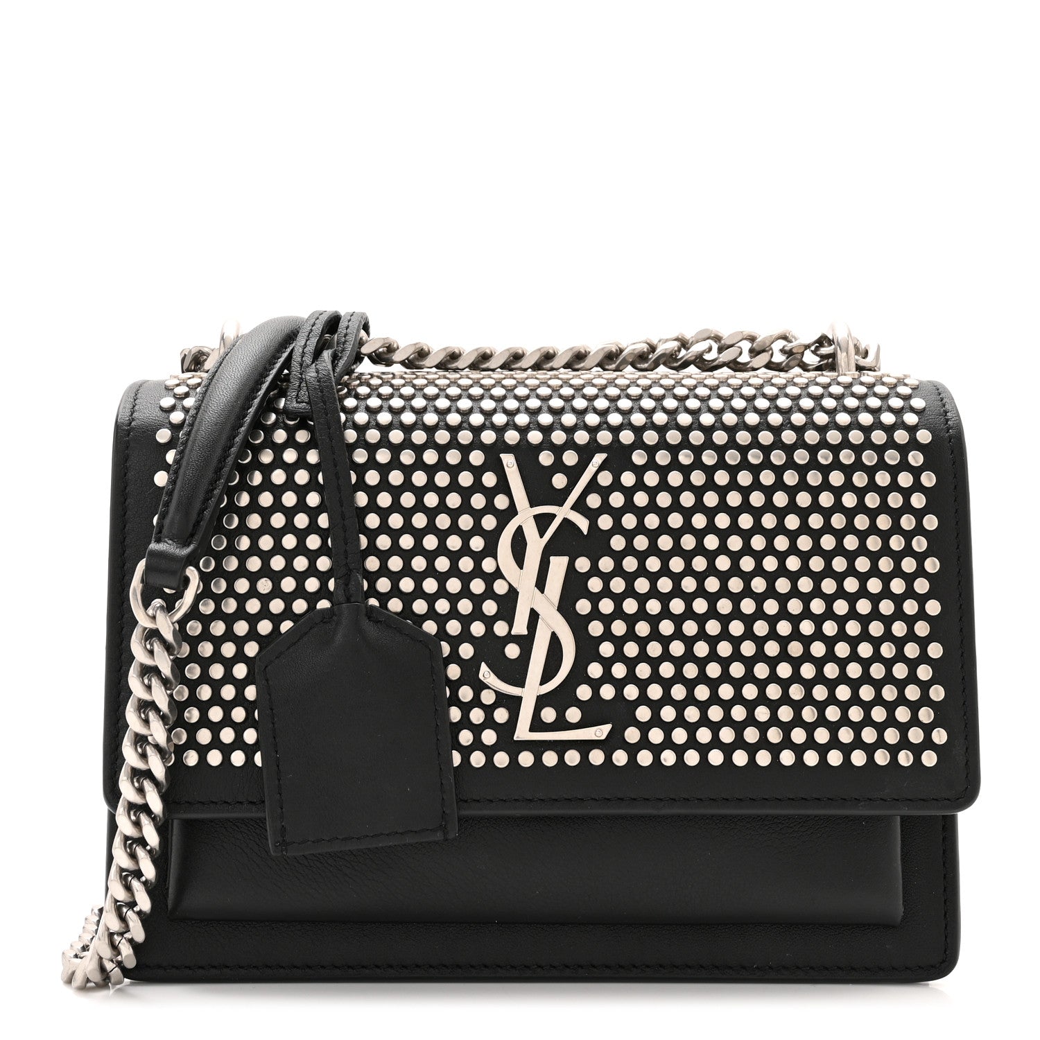 Saint Laurent Calfskin Studded Small Monogram Sunset Black 1 of 10