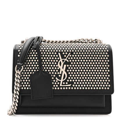 Saint Laurent Calfskin Studded Small Monogram Sunset Black 1 of 10