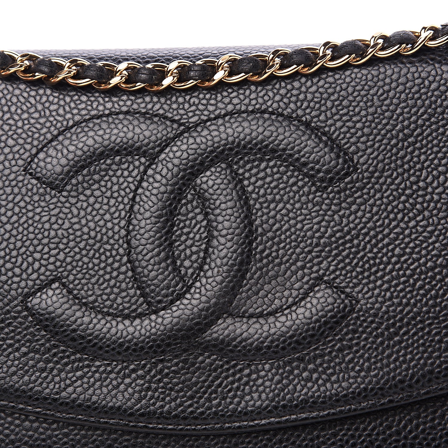 Chanel Caviar Timeless CC Wallet On Chain WOC Black 12 of 13