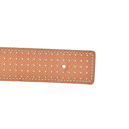 Hermes Epsom Perforated 32mm Belt Strap 80 Black Gold 8 of 10