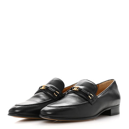 Gucci Calfskin Womens Interlocking G Horsebit Loafers 37 Black 4 of 11