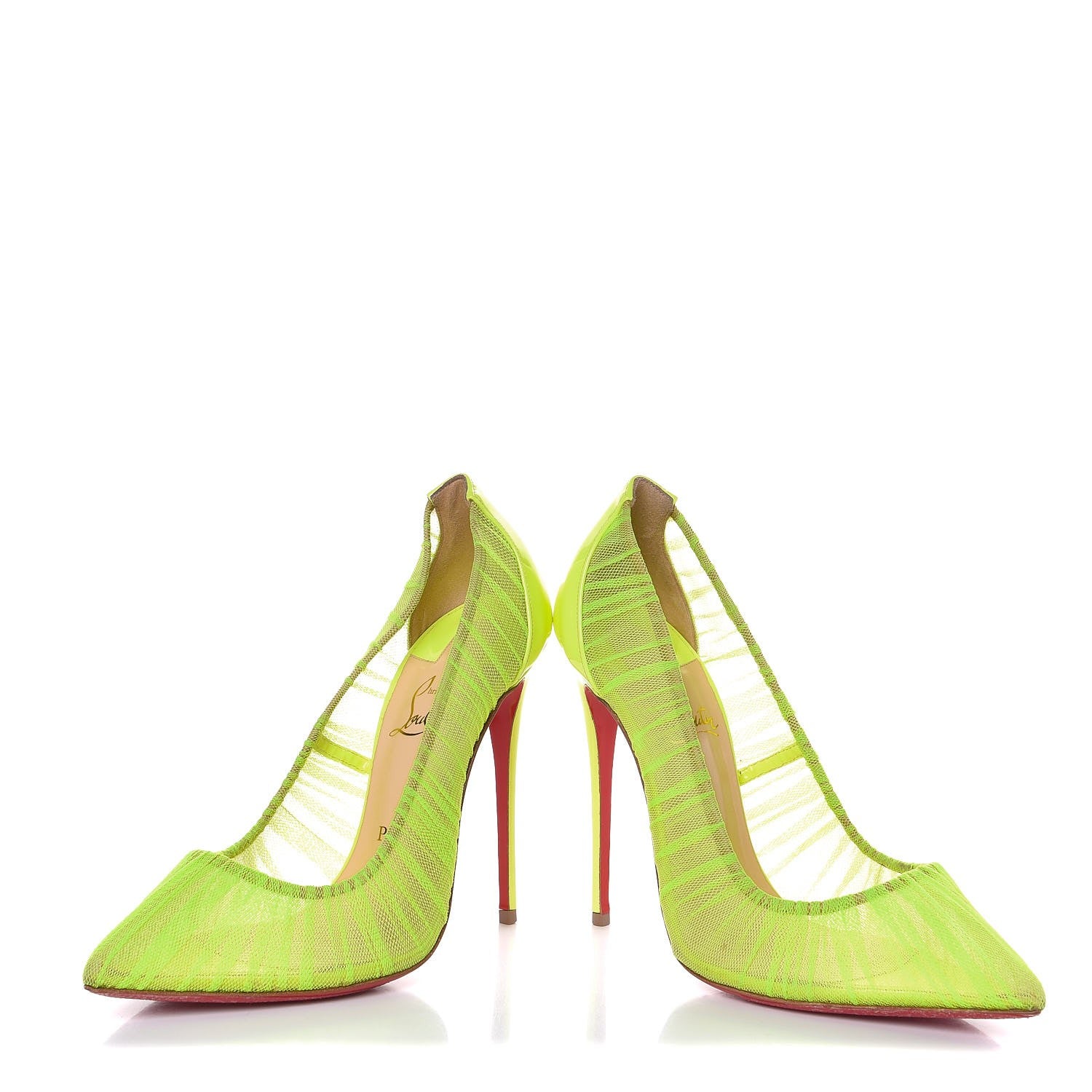 Christian Louboutin Chiffon Follies Draperia 120 Pumps 38.5 Neon 6 of 9