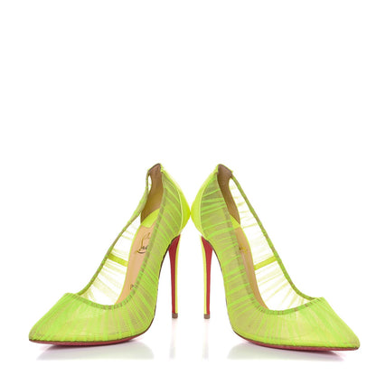 Christian Louboutin Chiffon Follies Draperia 120 Pumps 38.5 Neon 6 of 9
