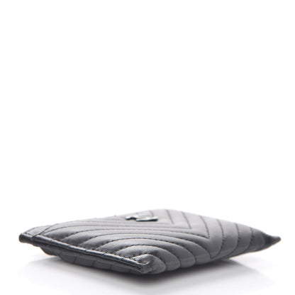 Chanel Lambskin Chevron Quilted Card Holder So Black 4 of 9